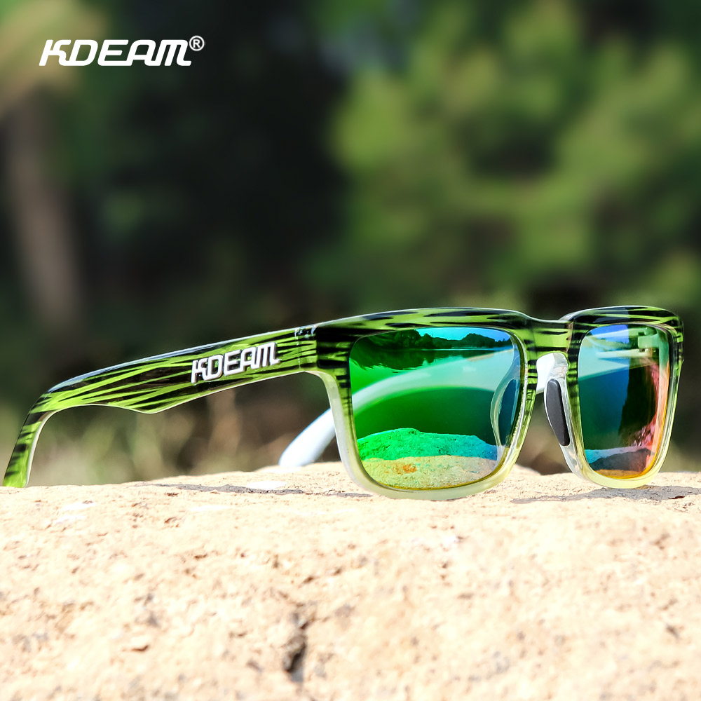 KDEAM-Lunettes de soleil carrées polarisées classiques pour hommes, pêche, taille unisexe avec emballage