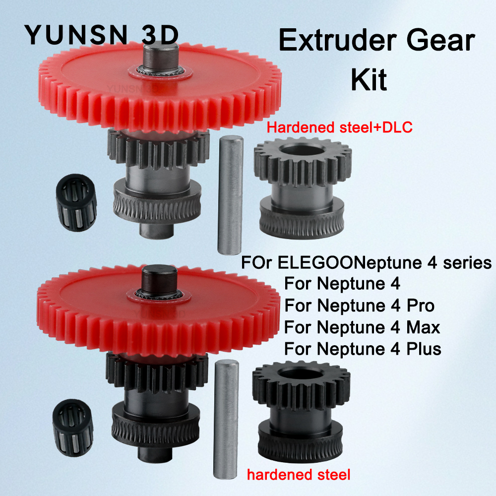 Gear Voor Neptune 4/Pro/Plus/Max Nanocoated Mold Steel Geïntegreerde Extruder Gears CNC Precieze Printing Kit Voor ELEGOO 3D Printer