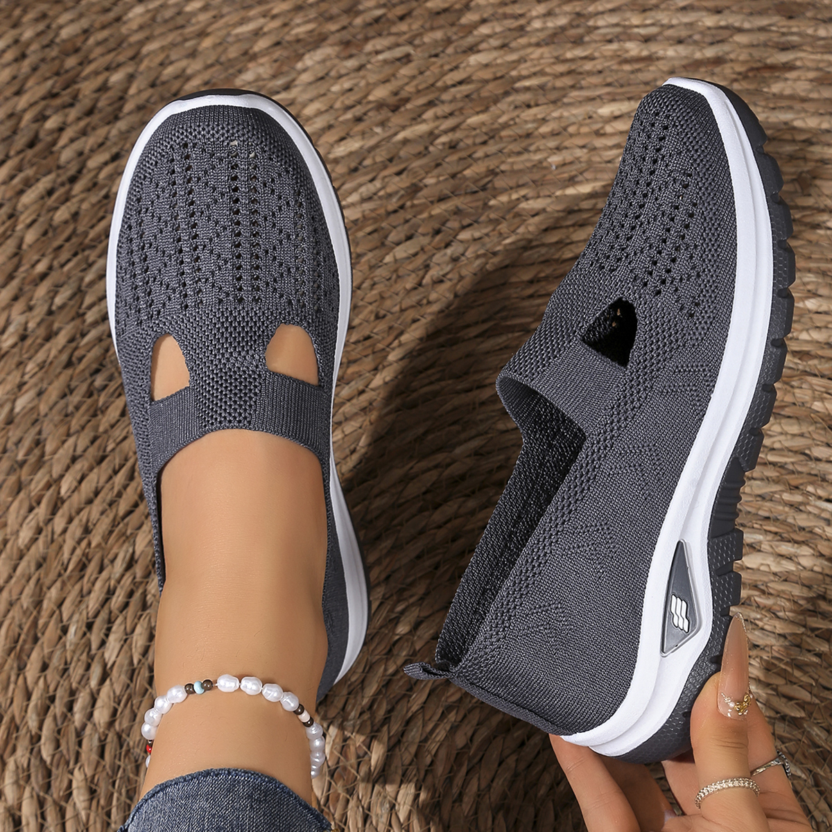 Dames schoenen zomer 2026 effen kleur zachte zool ademende opening dames enkel schoenen casual sneaker schoenen vrouw