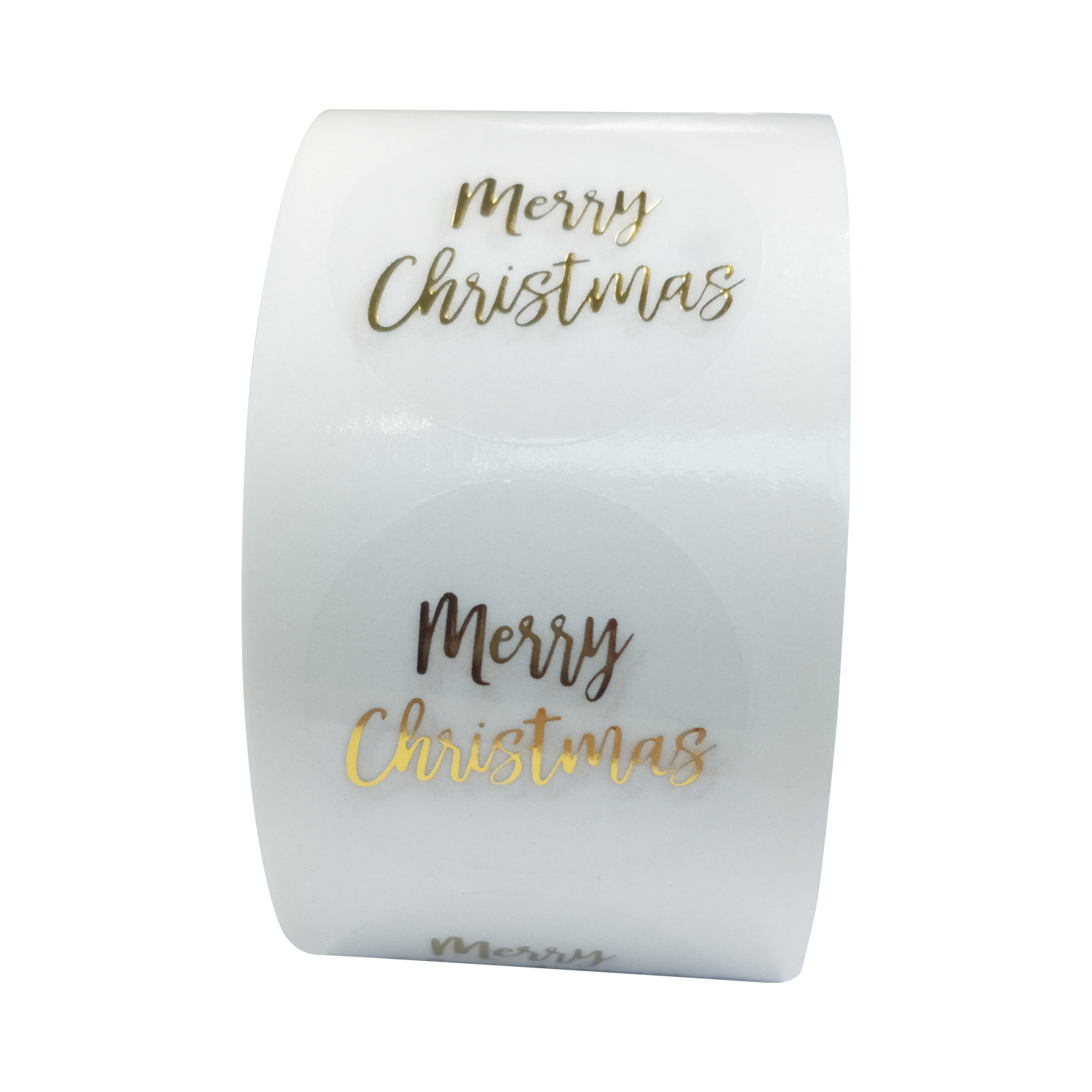 100-500 PCS รอบ CLEAR Merry Christmas สติกเกอร์ขอบคุณการ์ดกล่องแพคเกจป้ายสติกเกอร์ปิดผนึกงานแต่งงาน Decor เครื่องเขียน