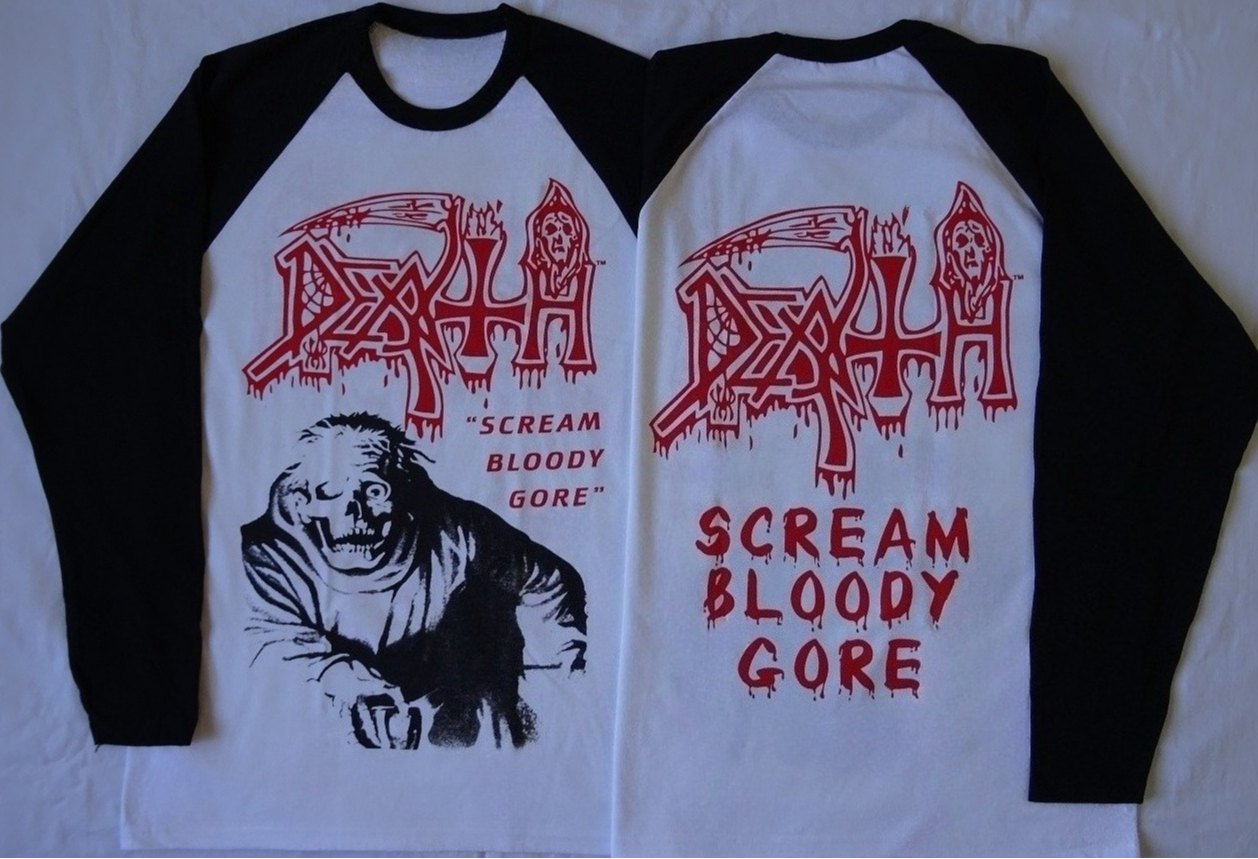 Legendäre Metal-Band Death Retro 3D-gedrucktes neutrales Langarm-T-Shirt mit Street-Skeleton-Motiv, dunkles Harajuku-Oberteil mit Rundhalsausschnitt