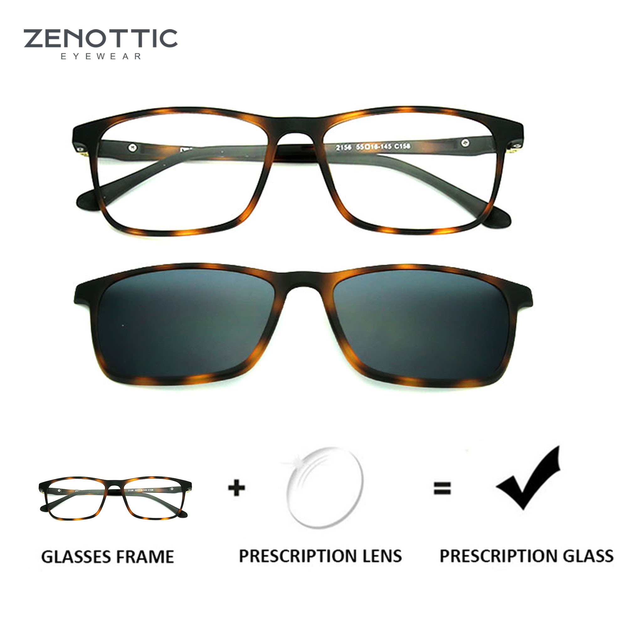 ZENOTTIC Optische Verordnung Sonnenbrille Männer Polarisierte UV400 Progressive Sonnenbrille Myopie Hyperopie Brillen Männlich TR90 Rahmen