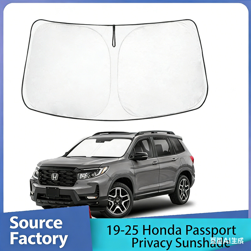 Cocok untuk model 19-25 Honda Passport, pelindung matahari privasi, insulasi depan, perlengkapan musim panas mobil.