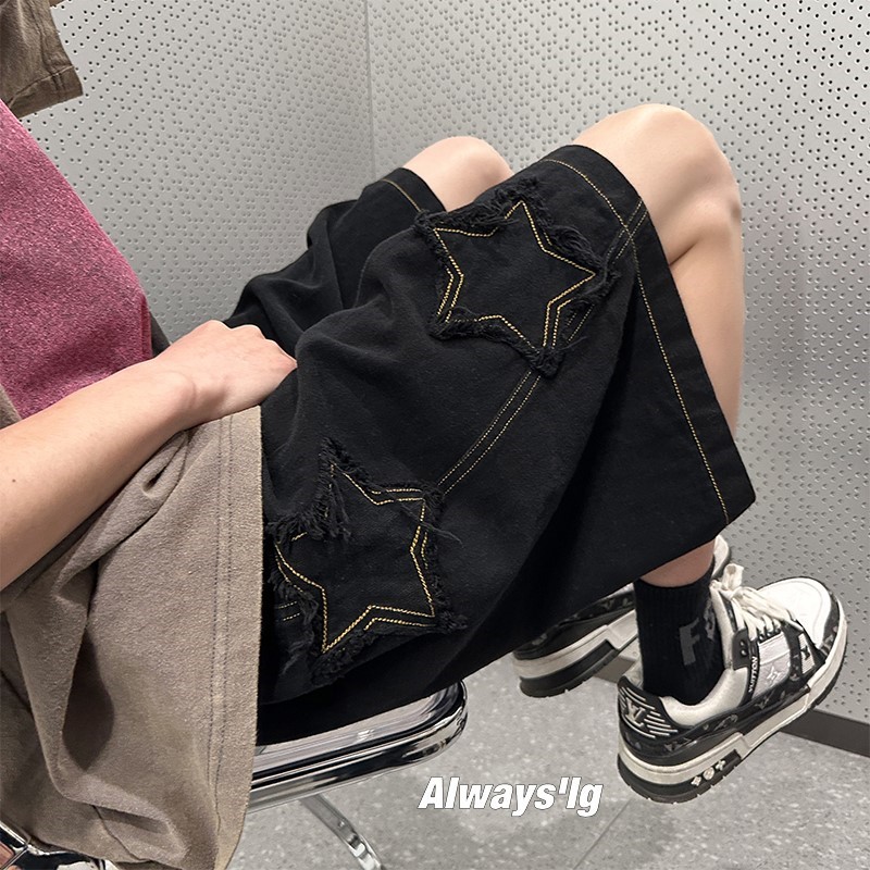 2024 pantalones cortos de verano para hombres sueltos spodenki meskie Vintage Denim básico SimpleHot gran cintura alta ocio Ulzzang ropa de calle corta