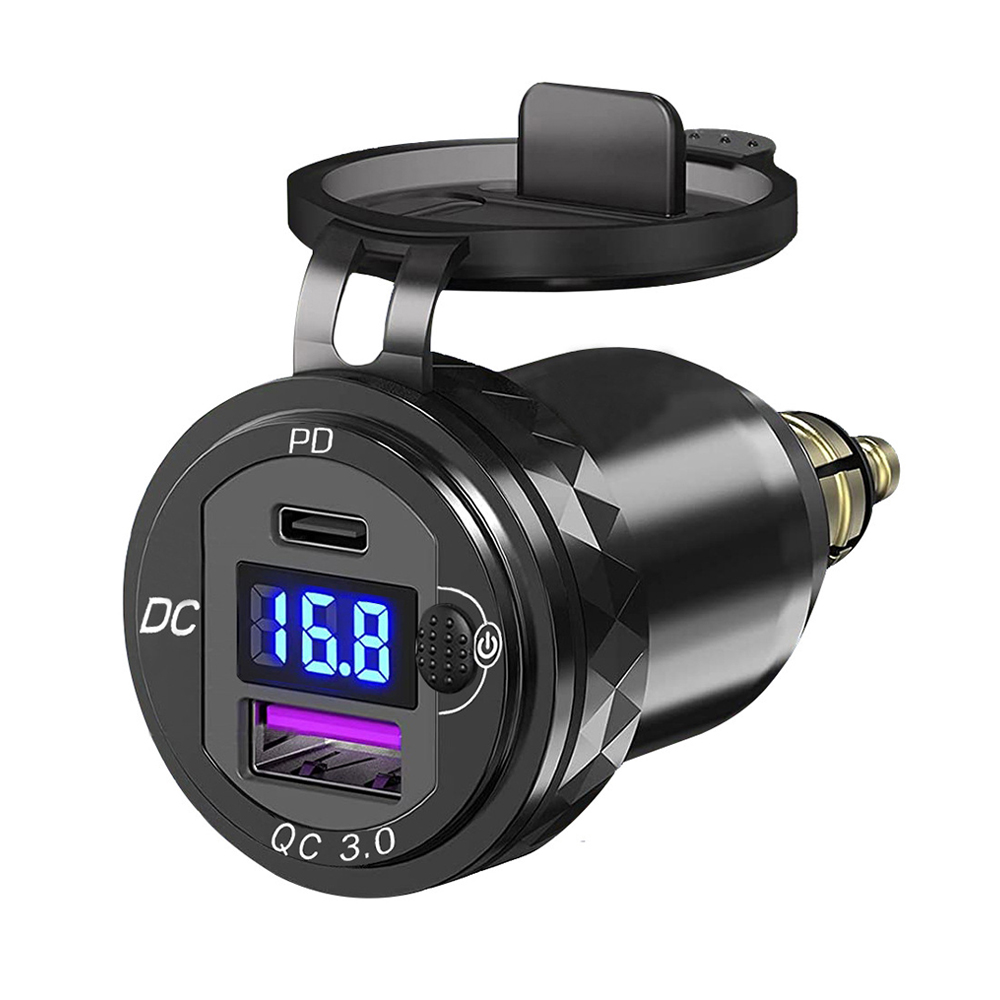 30W QC3.0 USB tipo C PD cargador rápido adaptador de corriente Hella DIN enchufe para BMW R1250 1300GS para Ducati para Triumph motocicleta