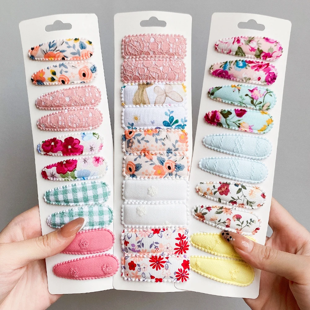 Pinces à cheveux imprimées avec papier pour fille, 6/10 pièces, goutte d'eau, cheveux cassés, épingle à cheveux faite à la main, couvre-chef, accessoires pour cheveux d'enfant