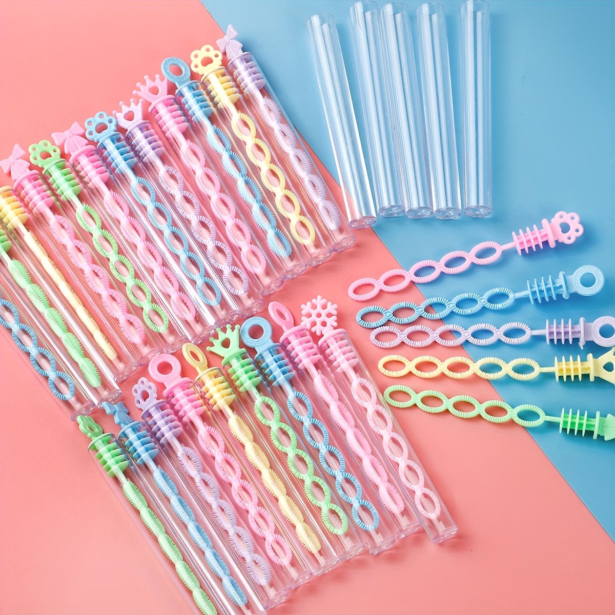 10/20/30pcs Multi-Hole Mini Colorful Bubble Sticks for Festive Parties, Plastic,No Liquid Included, Ideal for Outdoor Activities