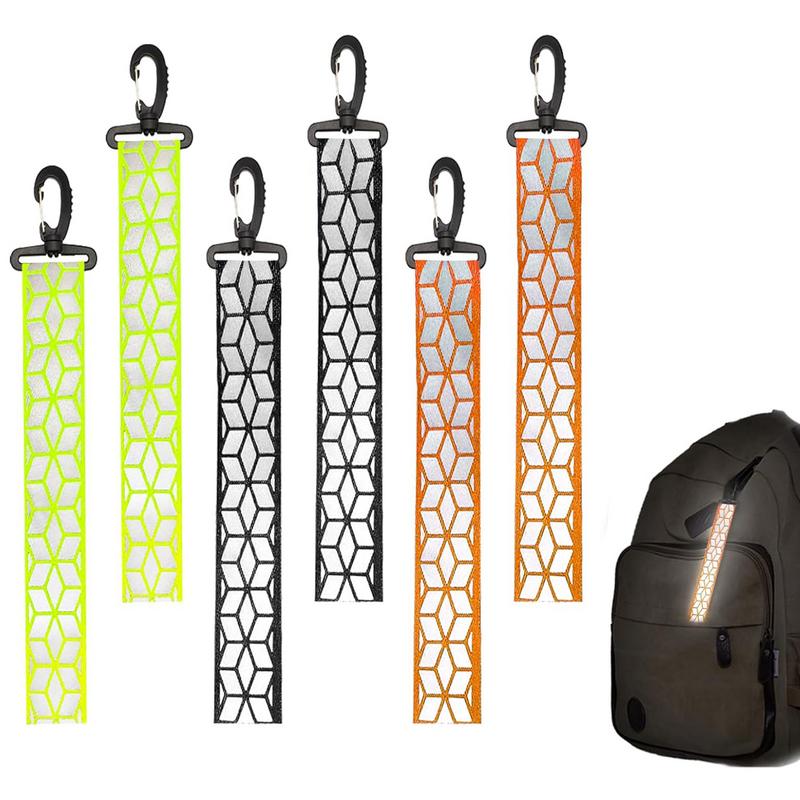 Portachiavi con etichetta riflettente Portachiavi da ciclismo Zaino Riflettore 6 pezzi Ciondolo riflettente Etichette riflettenti Portachiavi in nylon di sicurezza per bambini