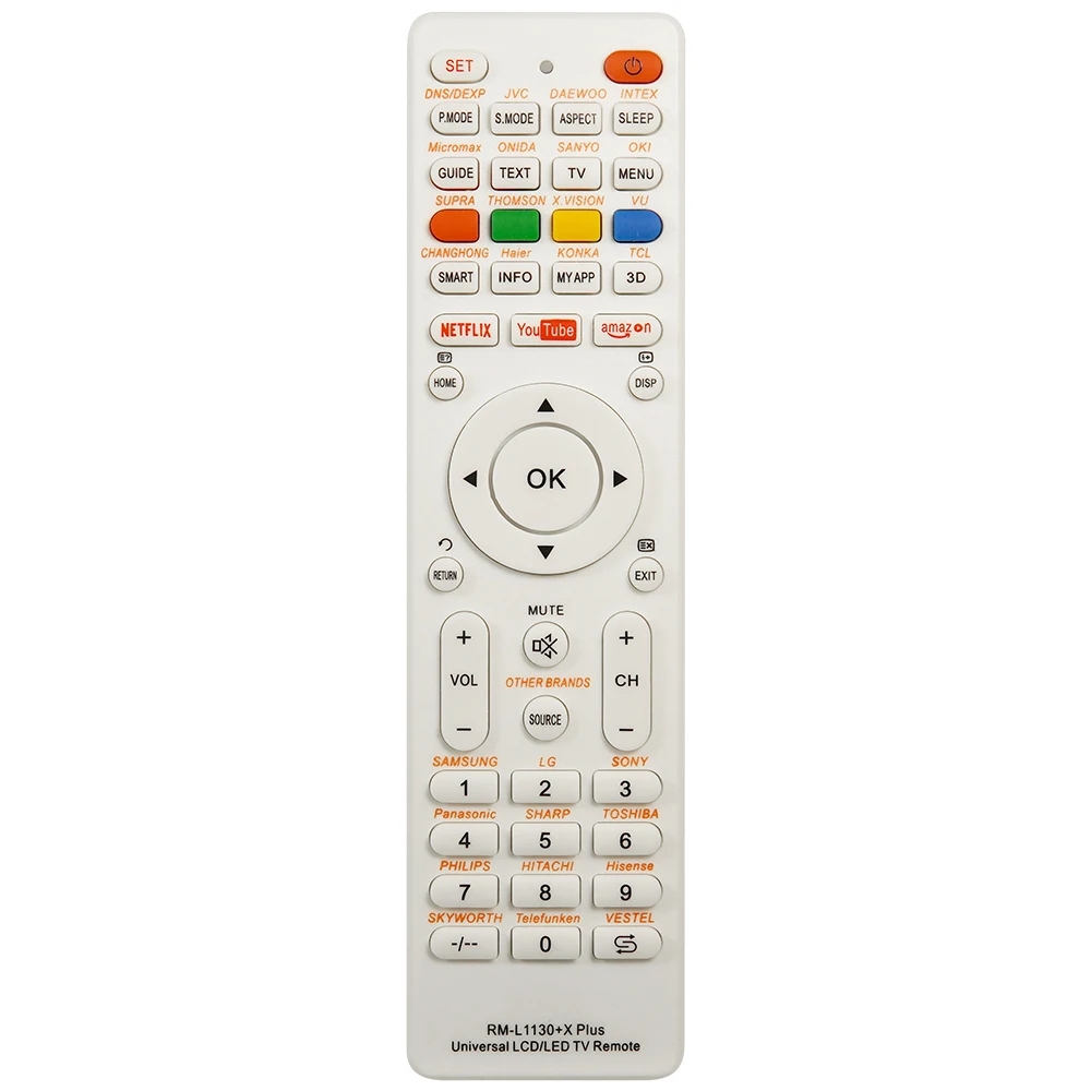 모든 브랜드 텔레비전 TV RM-L113+12 RM-L1130+8용 새 범용 RM-L1130+X 교체용 리모컨