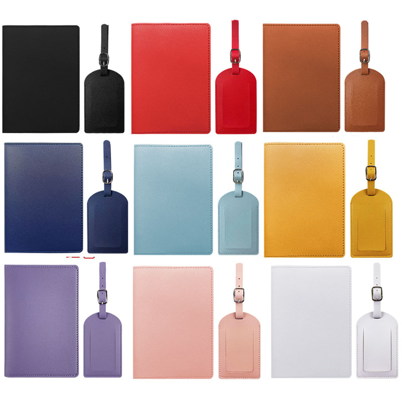 Travel PU Passport Cover Luggage Tags Wedding  Party Bussiness Gift Ticket Holder Passport Holder Case Travel Accessories Set