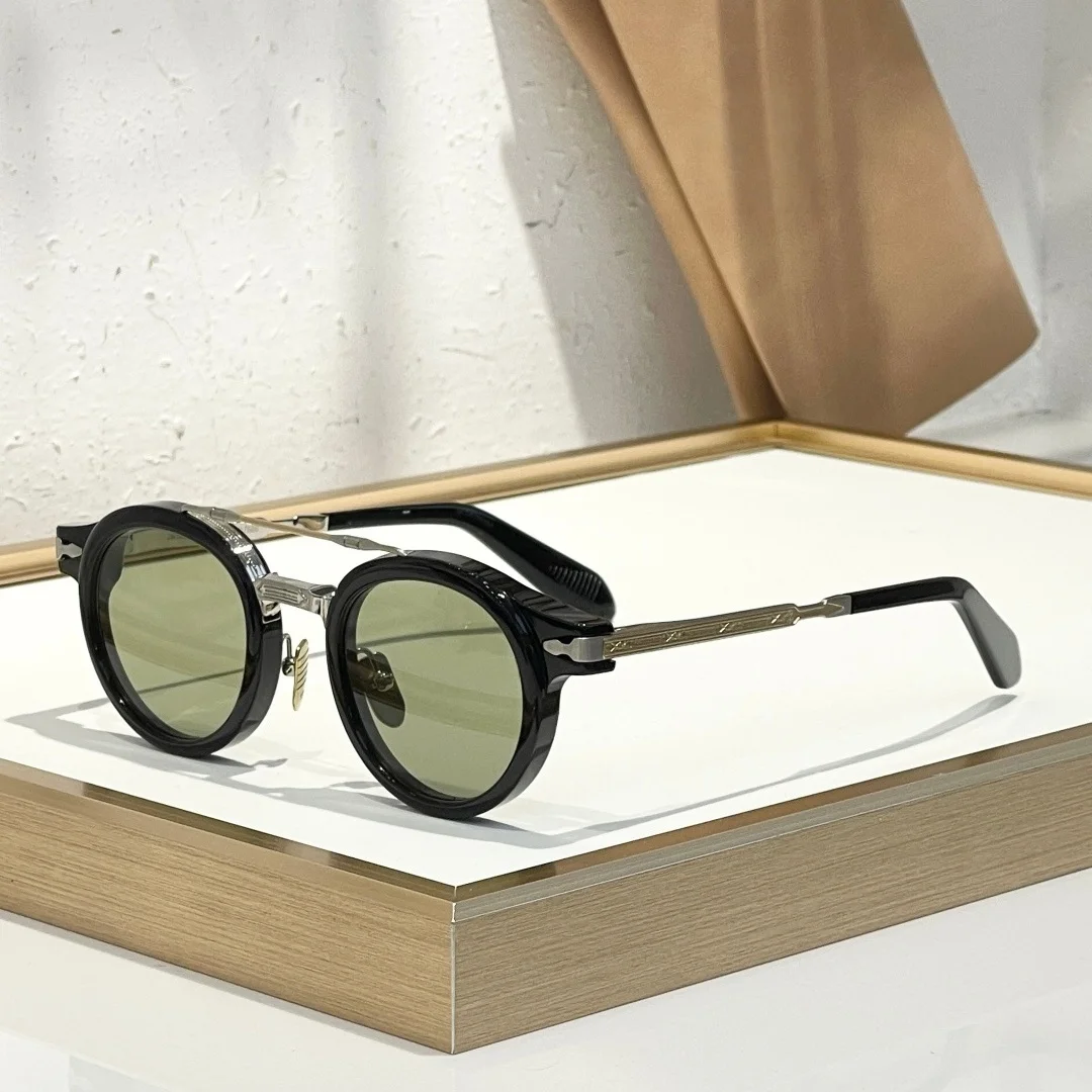 JM DELAGE 45-25 Kacamata Hitam Pria Kualitas Terbaik untuk Wanita Tren Retro Bingkai Kacamata Desainer Mewah Asetat Titanium UV400