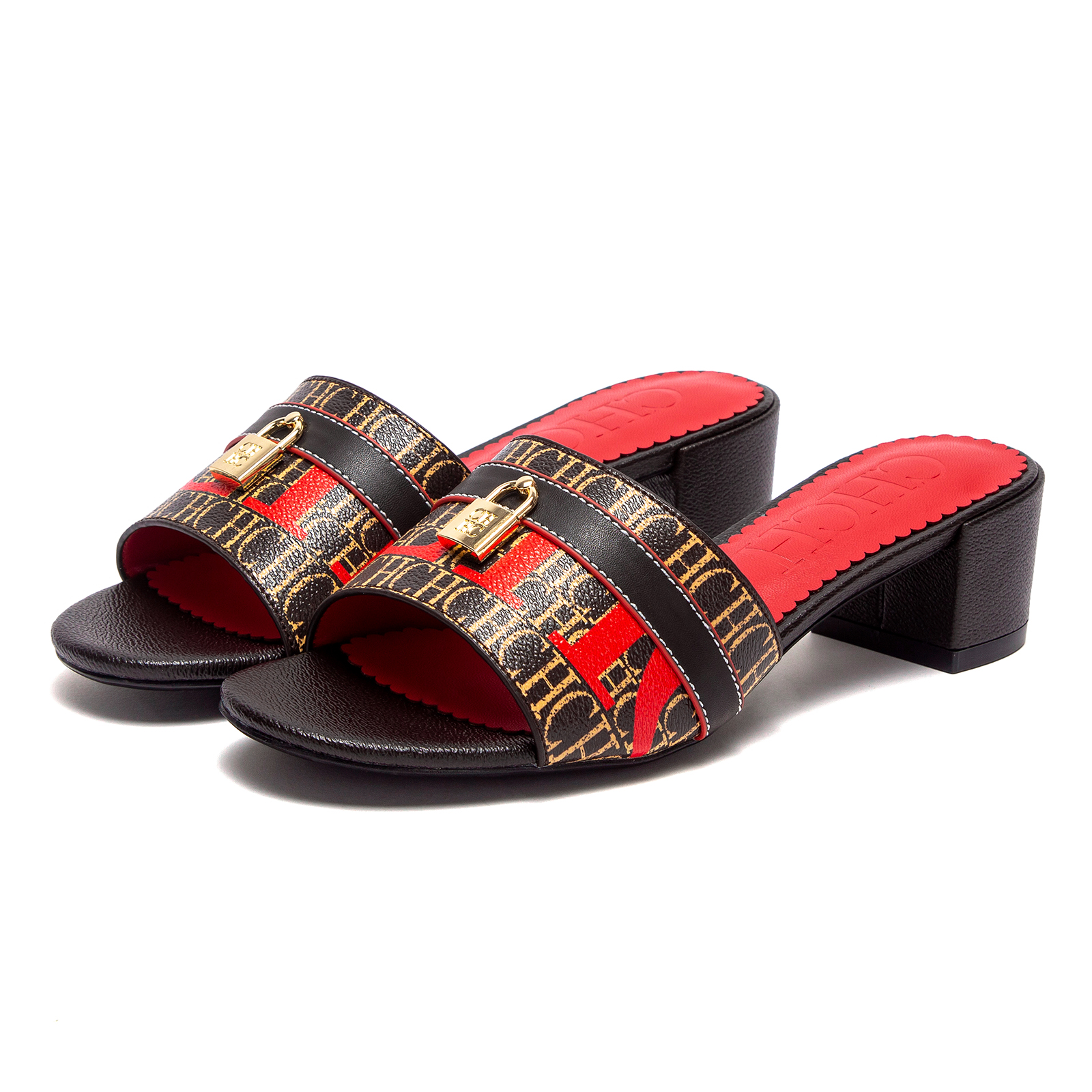CHCH Sandali con tacco da donna Sandali con tacco grosso e blocco basso Sandali con diapositive Slip on Comode décolleté casual Scarpe 5 cm