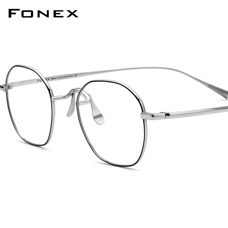 FONEX titane lunettes cadre hommes nouvelle marque Design Vintage petites lunettes carrées femmes japonais ultraléger rétro lunettes 85731