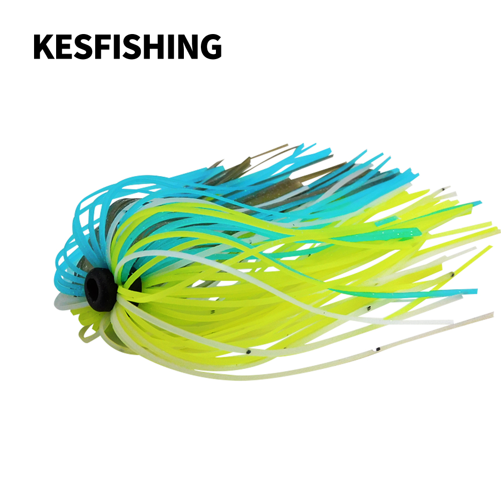 KESFISHING Rok Silikon 5 Buah Aksesori Pancing Kepala Jig Umpan Lembut untuk Kait Jig Logam Banyak Warna Berkedip Yang Indah