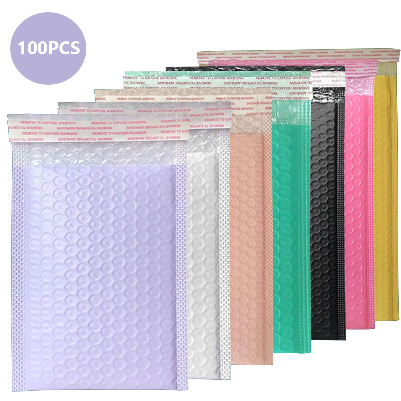 100 Uds. Sobres de burbujas, suministros para pequeñas empresas, bolsas de envío para embalaje de burbujas, sobres de mensajería, paquete de entrega