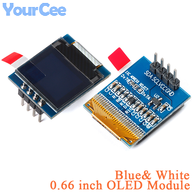 0,66 Zoll 0,66 Zoll OLED LCD Display Modul 3,3 V Weiß Blau SSD1306 Treiber I2C IIC 64X48 LED 64*48