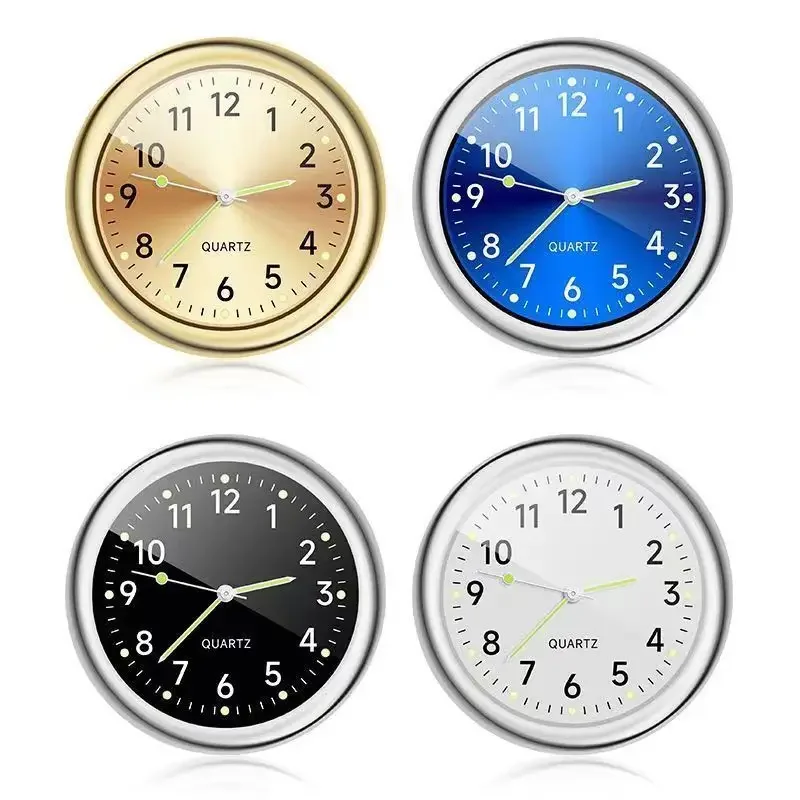 Świecący zegar samochodowy Samochody Wewnętrzny zegarek samoprzylepny Mechanika Zegary kwarcowe Auto Ozdoba 40mm Mini zegar cyfrowy