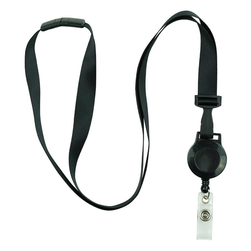 Cordão retrátil com carretel de crachá, alça de pescoço para cartão de identificação, celular pendurado, chave, pessoal do empregado, cartão de trabalho, corda, dobras, 46cm
