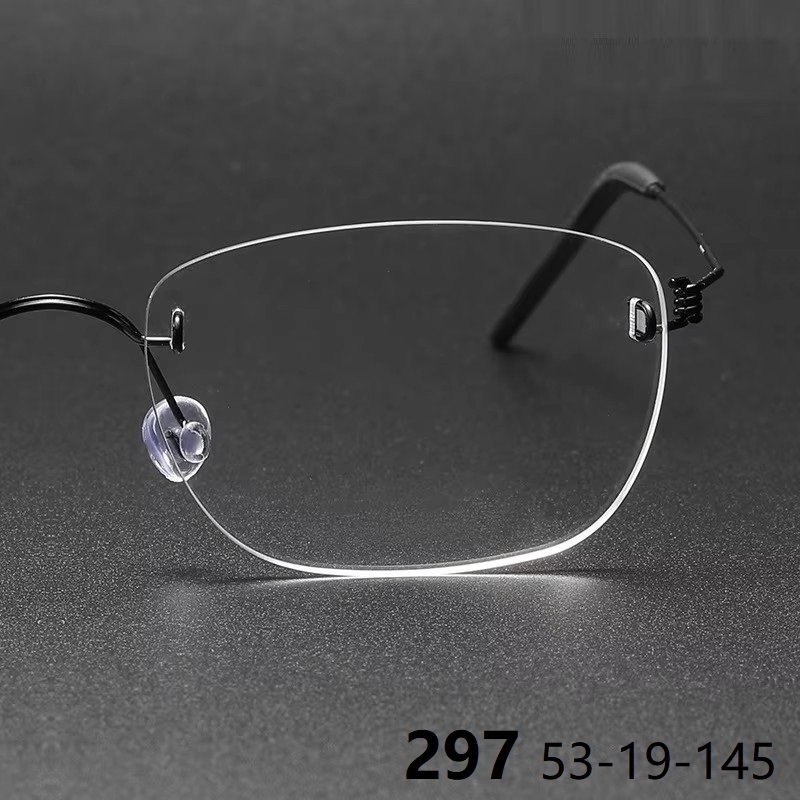 Denmark Air Titanium Square Rimless Glasses Frame 297 Ultralight Men Screwless Rim Eyeglasses Frames Eyewear Business Oculos New