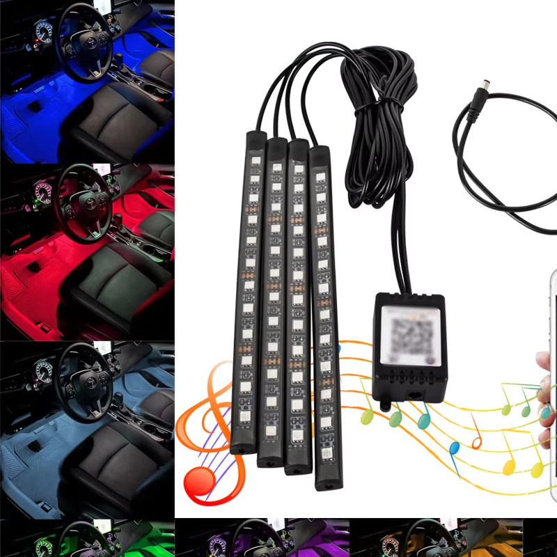 ไฟตกแต่งภายในรถยนต์แบบ RGB อเนกประสงค์ แถบไฟ LED สร้างบรรยากาศ 8 สี สำหรับตกแต่งรถยนต์ออฟโรด 4x4 SUV อุปกรณ์เสริมรถยนต์