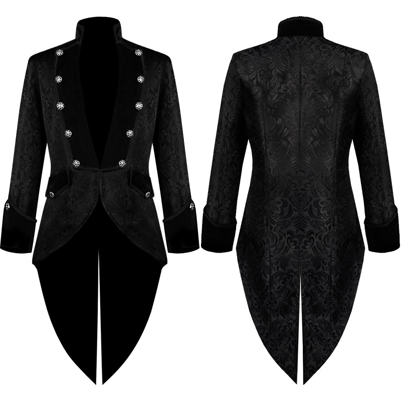 Cortavientos Steampunk para hombre, abrigo de esmoquin Vintage de Príncipe, chaqueta Medieval renacentista, ropa de juego de rol eduardiana victoriana