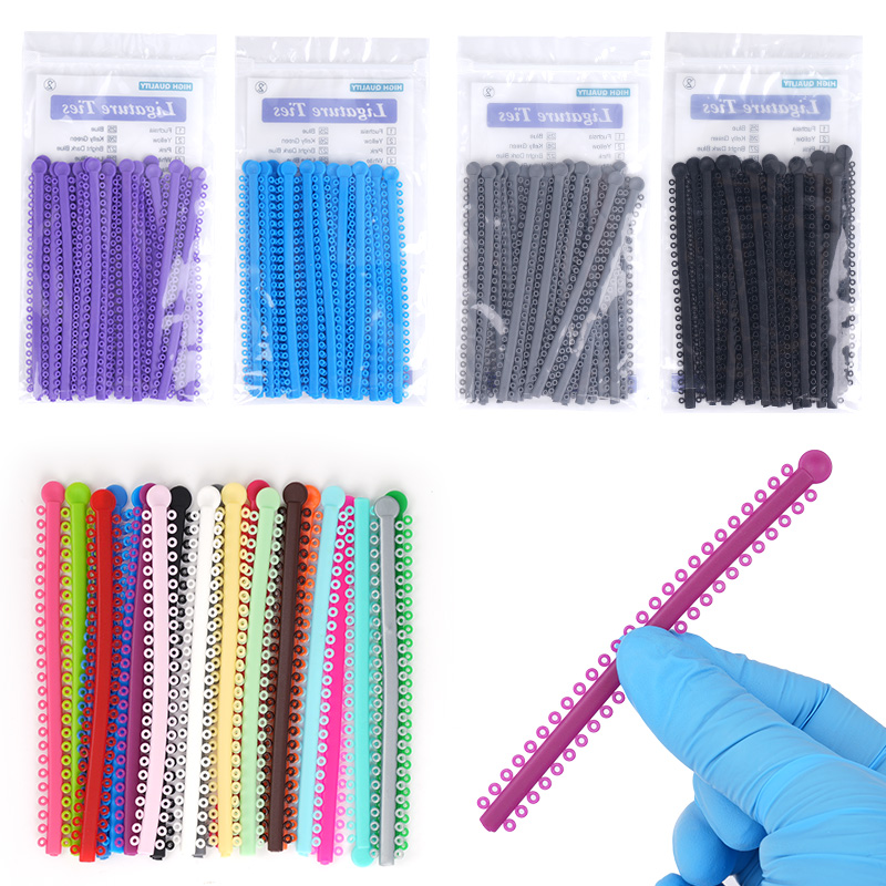 1000PCS Dental Ligature TIES ยืดหยุ่นแหวนยาง Tie O แหวนสําหรับฟันวงเล็บ Elastomeric ทันตกรรมวัสดุ Treatmet