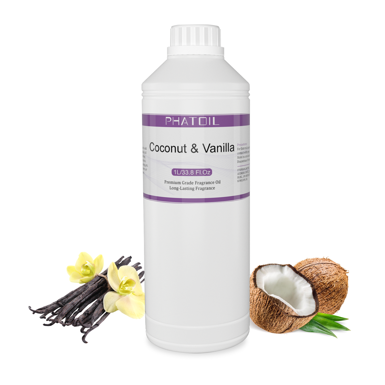 PHATOIL 1000ML Geuroliën voor aromatherapie diffuser - Kokos & Vanille Passievrucht Kersen Kaugom 1 Liter Aroma oliën