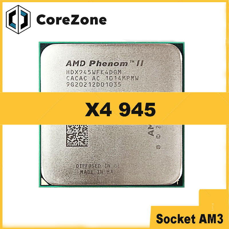 Четырехъядерный процессор Phenom II X4 945, 95 Вт, 3,0 ГГц, HDX945WFK4DGM/HDX945WFK4DGI, разъем AM3