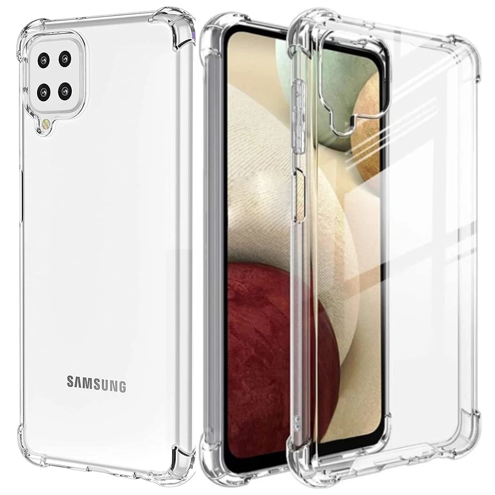 Untuk Samsung A12 casing ponsel bening tahan guncangan untuk Samsung Galaxy A12 cangkang penutup TPU silikon