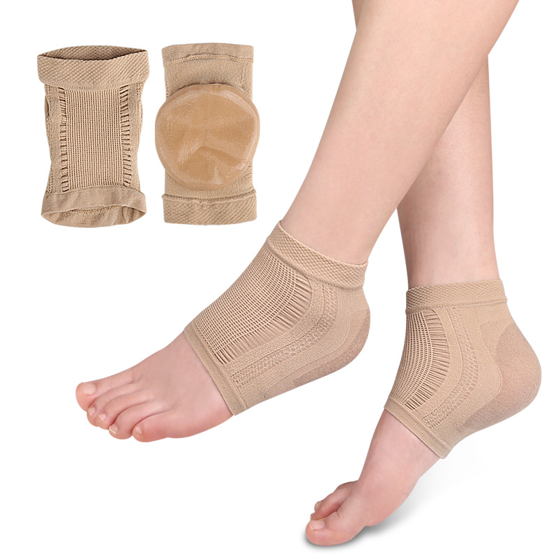 Protetor de calcanhar malha gel silicone meias de calcanhar capa de pé hidratante anti-desgaste anti-seco rachaduras metade meias curtas almofadas de cobertura de calcanhar
