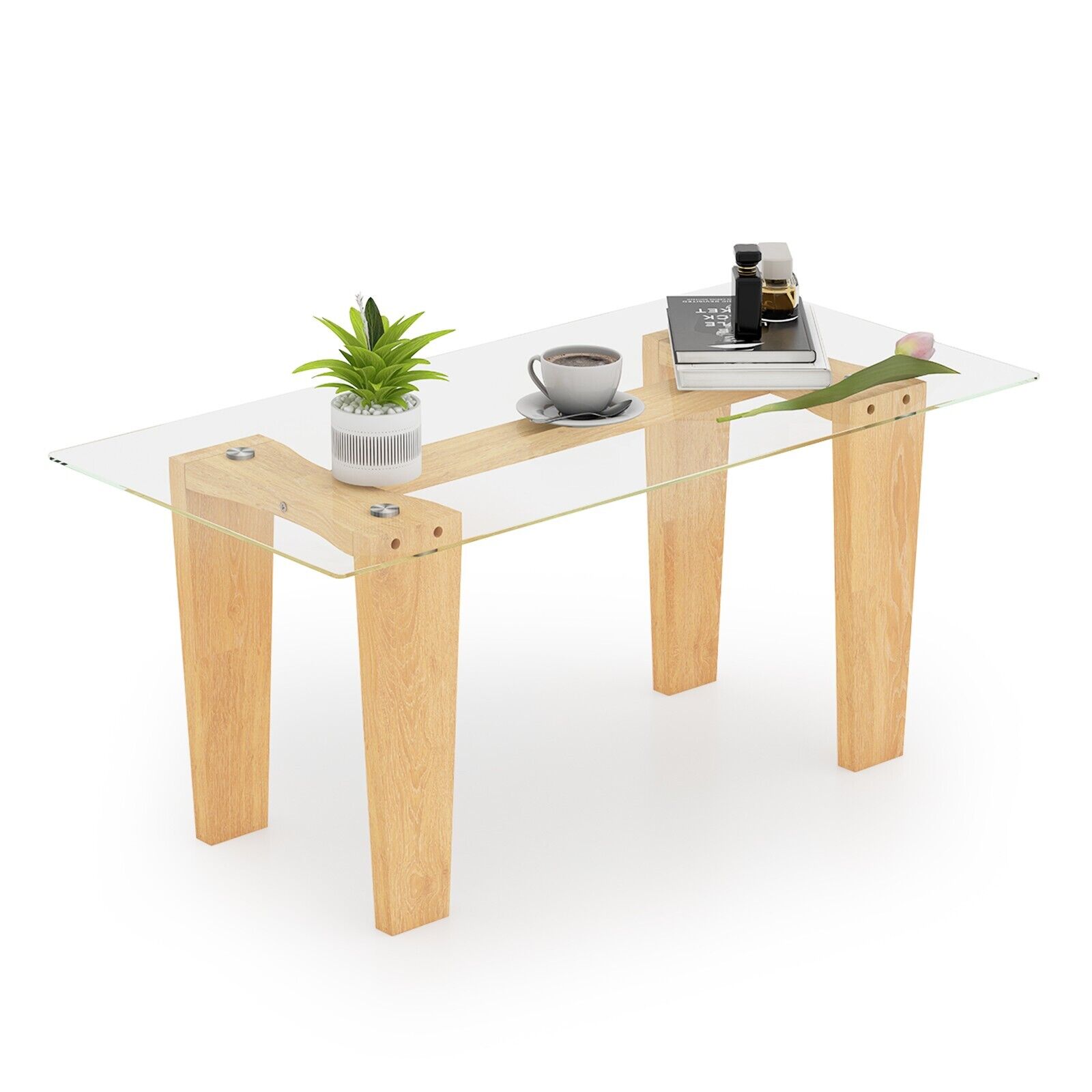 Goflame Rechthoek Salontafel Moderne Gehard Glas Top Accent Tafel Sofa Center Tafel