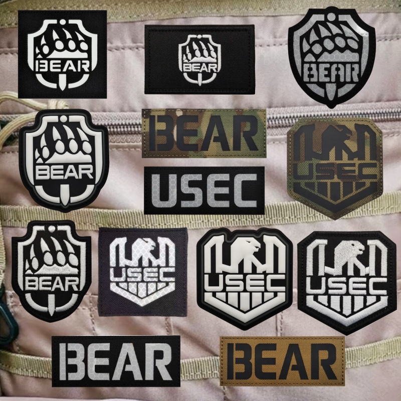 Escape From Tarkov IR Tactical PVC Patch Embroidery Patches for Clothing USEC BEAR Morale Badges Hook&Loop Backpack Stickers