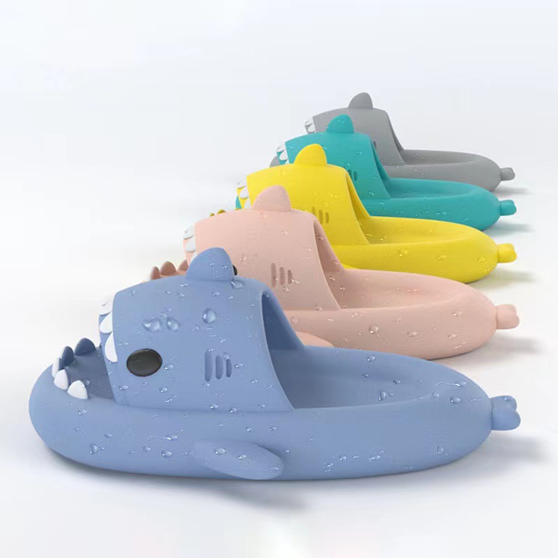 Pallene crianças chinelos de tubarão verão moda crianças sandálias dos desenhos animados casa antiderrapante banheiro slides meninos meninas bonito sapatos de praia