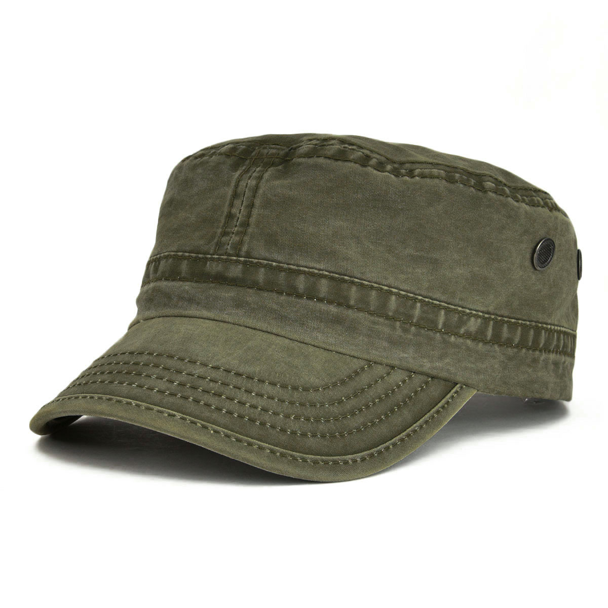 VOBOOM Militär Kadett-Armee-Kappen aus gewaschener Baumwolle für Herren, einzigartiges Design, verstellbare Vintage-Flachhüte mit Luftloch