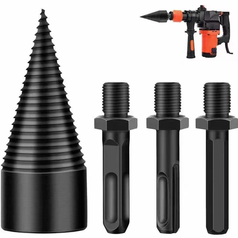 Wood Drill Bit Twist Firewood Splitting Drill Bit Wood Splitter Screw Cones Bit Square Round Drill Bit For Wood Cleaving Tool