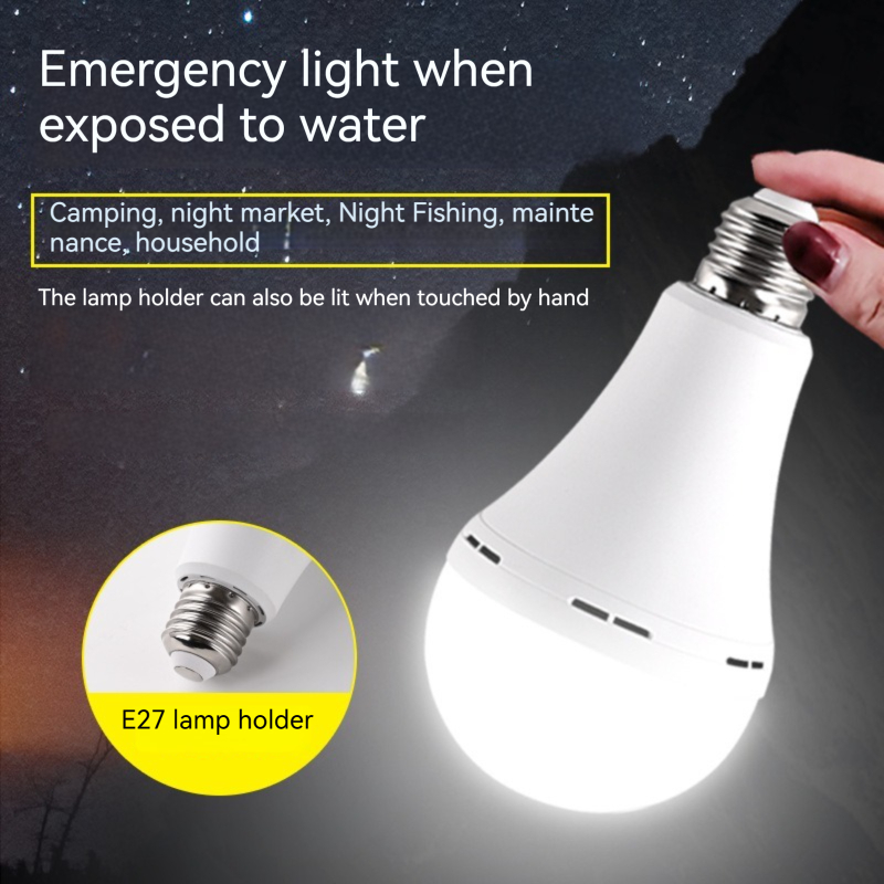 Ampoule de secours à LED, 7W, 9W, 12W, 15W, déterminer la charge, ampoule à économie d'énergie, ampoule de panne de courant domestique