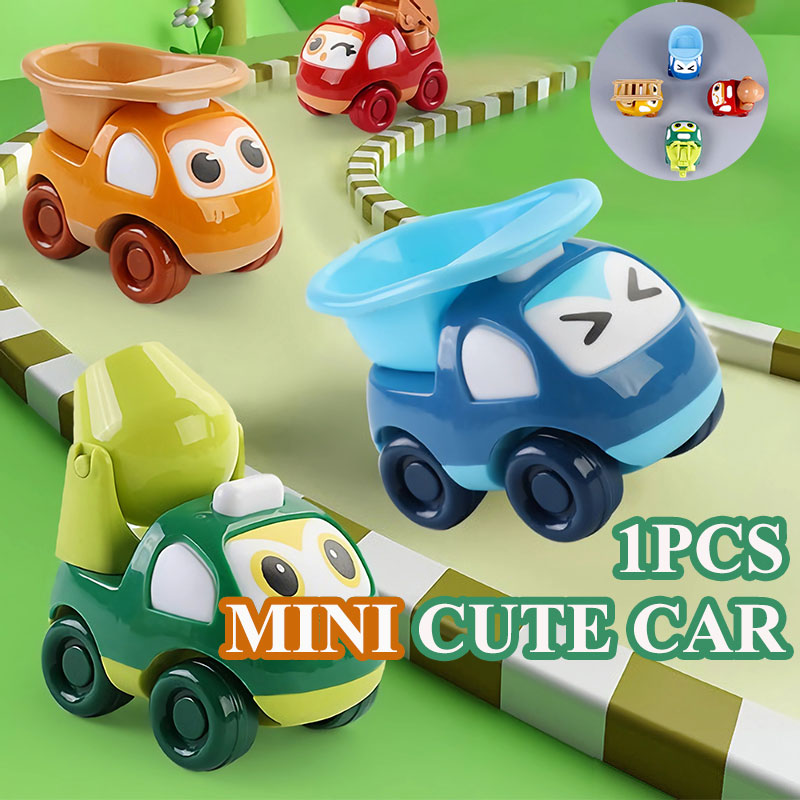 Jouets de voiture d'ingénierie de dessin animé mignon, 1 pièce, pour enfants de 3 à 6 mois et 1 ans, mélangeur de Construction, camion à benne basculante, véhicule de tracteur, cadeau pour bébé garçon et fille