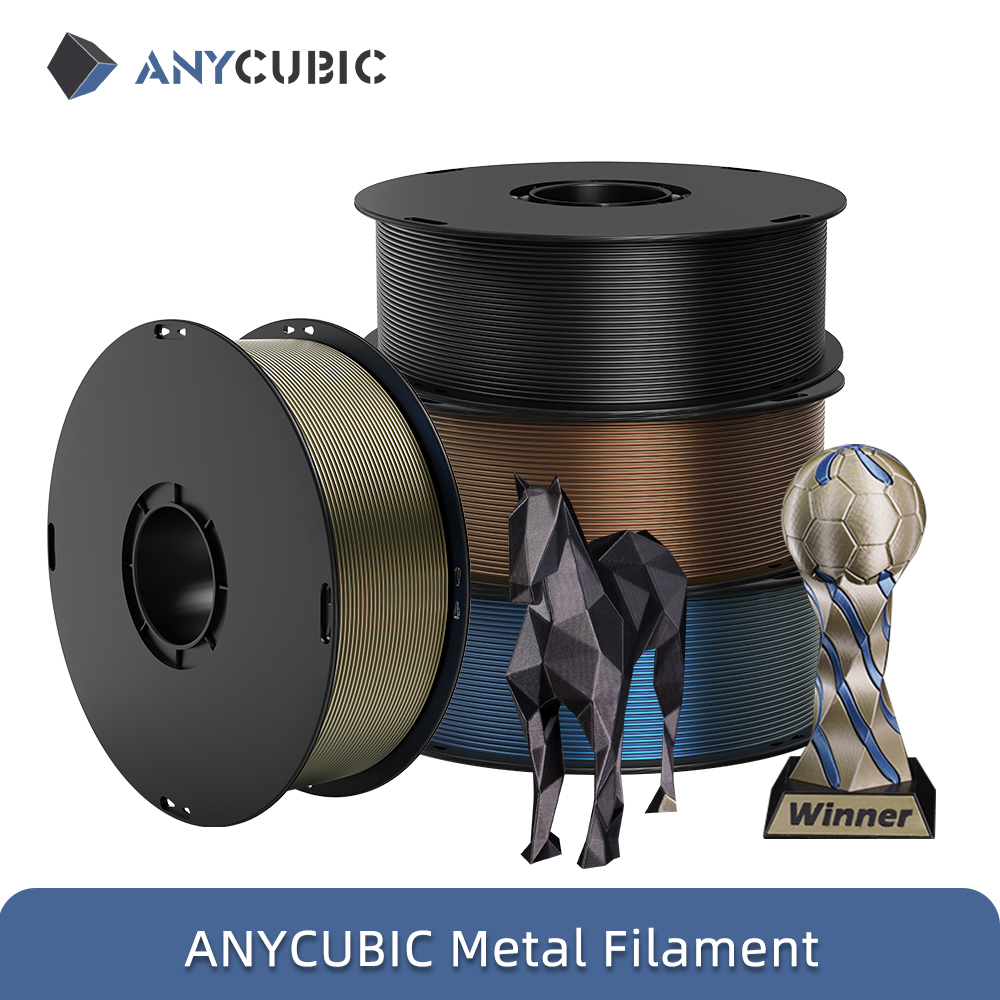 ANYCUBIC 4kg/1kg Metalowy Filament Metaliczna Tekstura PLA Kobra S1 Kobra 3 Combo Filament do Drukarek 3D Wysokowydajny Filament PLA do Druku 3D
