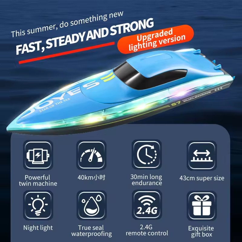 2.4G Afstandsbediening Boot Ship32CM Hoge Snelheid Afstandsbediening Racing Schip Water Speedboot Kid Model Kinderen Buitenzwembad Speelgoed Geschenken