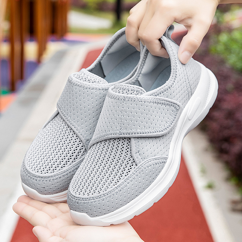 Damen-Sneaker für Orthopädie, Breite Füße, Geschwollene Füße, Geh- und Freizeitschuhe, Daumenkorrektur, Verstellbar, Bequem, Diabetiker-Barfußschuhe