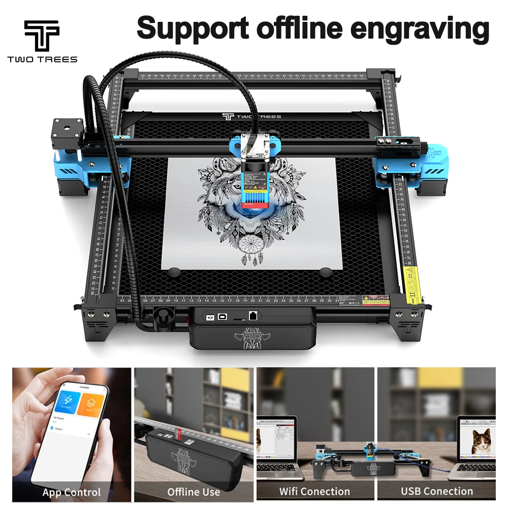 Twotrees TTS-10 PRO Machine de gravure Laser TTS-55 5.5/10W Machine de gravure Laser en métal routeur bois cuir Machine de découpe WIFI
