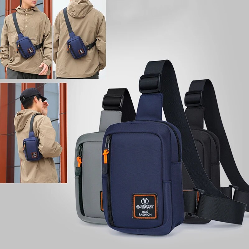Heren Oxford Doek Schoudertas Modieuze Outdoor Multifunctionele Kleine Rugzak Draagbare Reis Crossbody Tas Borst Tas