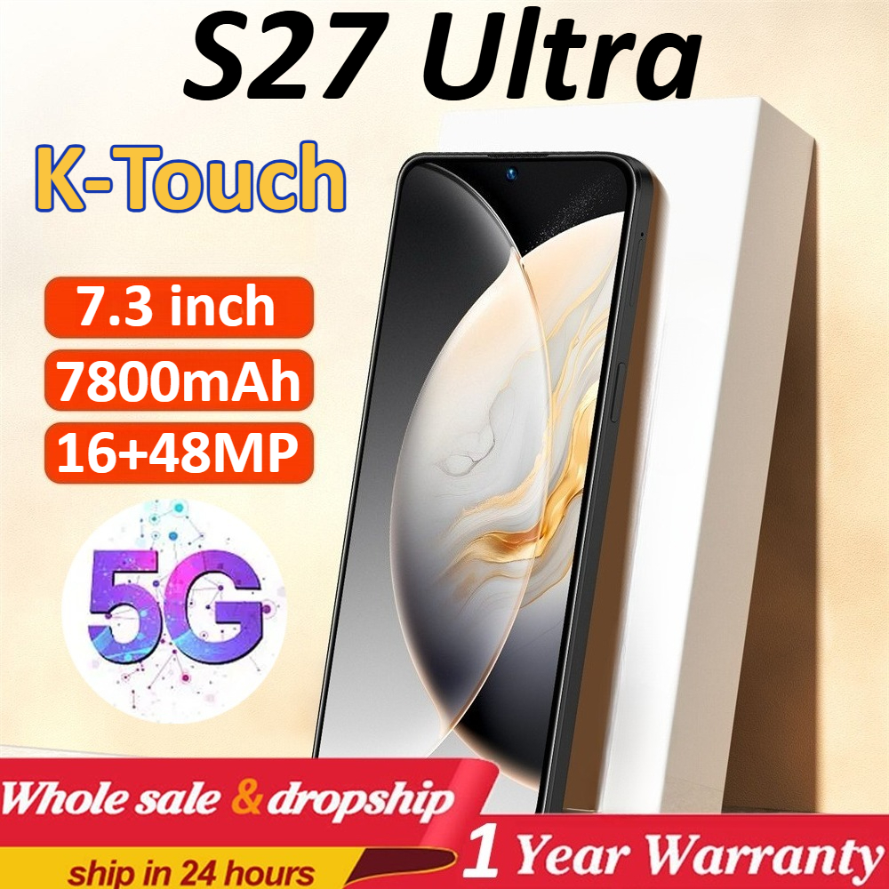 Téléphones mobiles K-Touch S27 Ultra Smartphone Android 5G Téléphone portable 7,3 pouces 16+48MP 22GB+2TB 7800mAh 5G Double SIM Déverrouillage facial