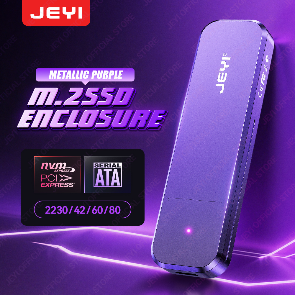 กล่องหุ้มอะลูมิเนียม JEYI M.2 SSD (10Gbps) รองรับโปรโตคอลคู่ NVMe/SATA |   USB 3.2 | รองรับ SSD รุ่น 2230/42/60/80 |   UASP+TRIM