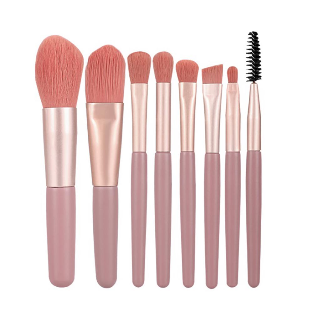 Kit con/8 Pinceles de Maquillaje con Estuche Transparente