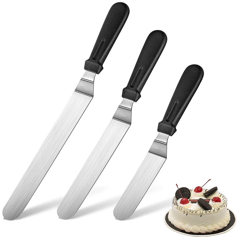LMETJMA Spatula Offset kue baja tahan karat Spatula Icing dengan pegangan plastik PP Spatula Dekorasi kue Frosting JT141