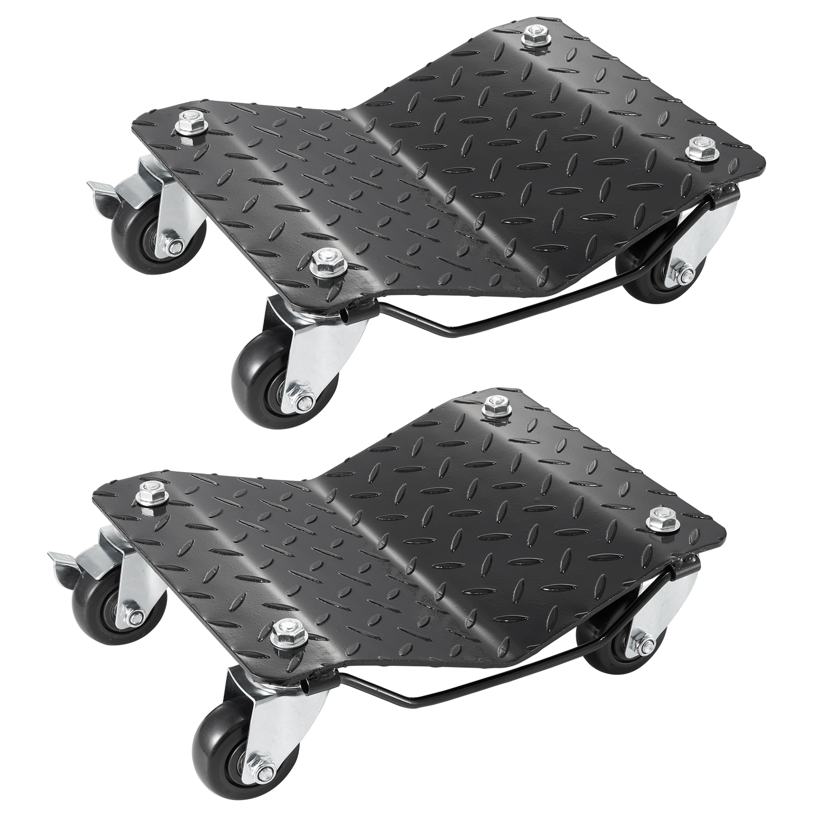 SucceBuy Autoband Wiel Trolley Dollies 2/4 STUKS 1500lb Gewichtscapaciteit Voertuig Skate Bewegende Band met 4 Zwenkwielen Auto Reparatie Mover