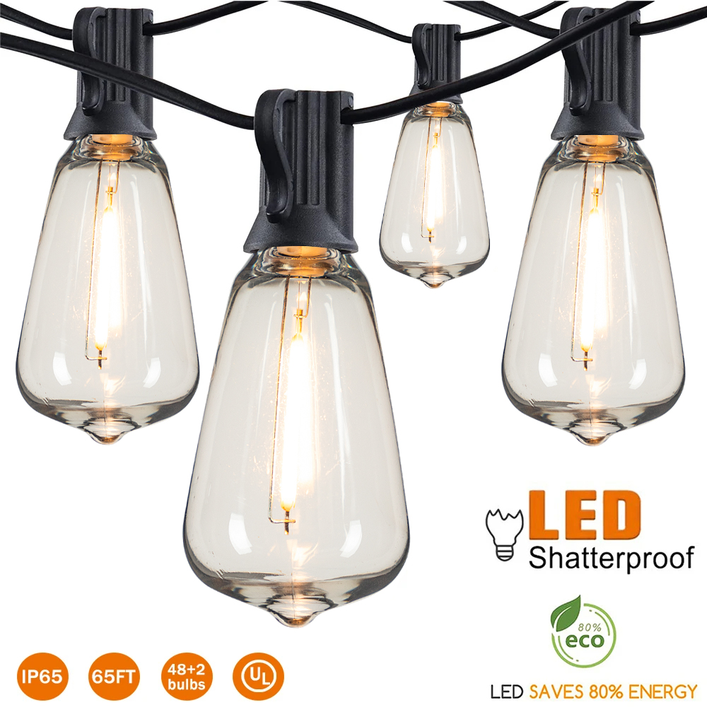 Tira de luces Led ST38 para exteriores, bombillas impermeables IP65, de plástico conectable e inastillable, para jardín