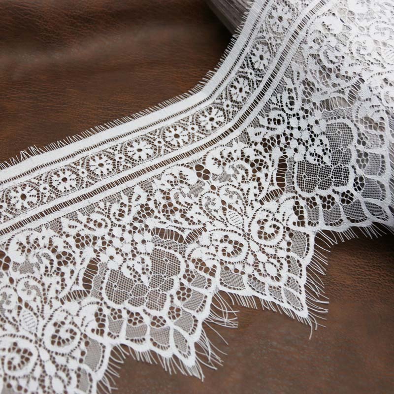 (3 Metros/Lote) Cinta de Encaje de Pestañas Blancas de 25 cm, Accesorios de Ropa, Material de Encaje, Tela para Decoración Hecha a Mano