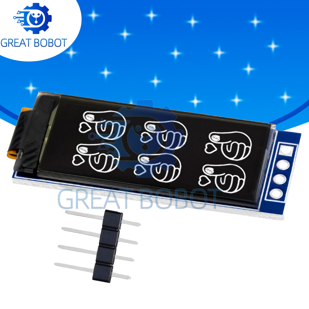 1,09-дюймовый OLED-дисплей 1,1-дюймовый OLED-дисплей SSD1312 64X128 Дисплей 12864 IIC для Arduino